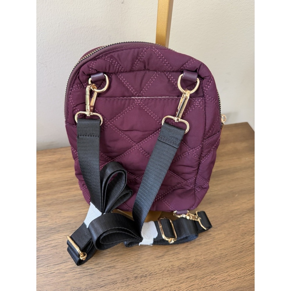 Kedzie Cloud 9 Convertible Backpack Sling Crossbody Mulberry Quilted Bag - Picture 3 of 7